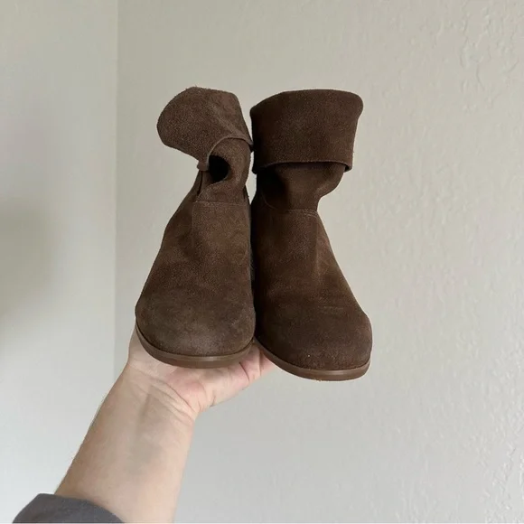 Anthropologie X ANTELOPE Brown Suede Leather Almond Toe Block Heel Slouc… - Picture 8 of 8